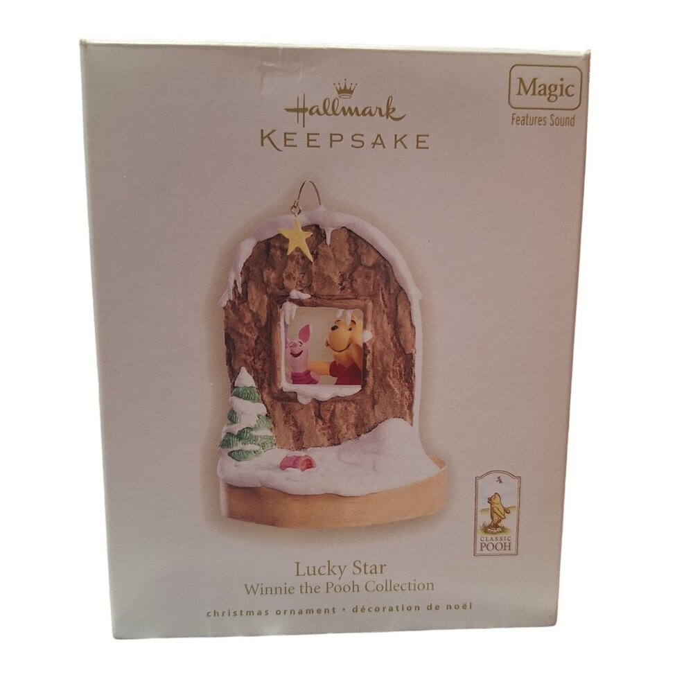 Hallmark Keepsake Winnie The Pooh Magic Ornament Lucky Star Sound Piglet Window